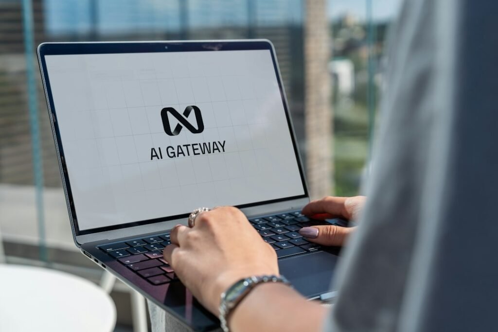 Person using AI software on a computer, illustrating generative engine optimization for AI search
